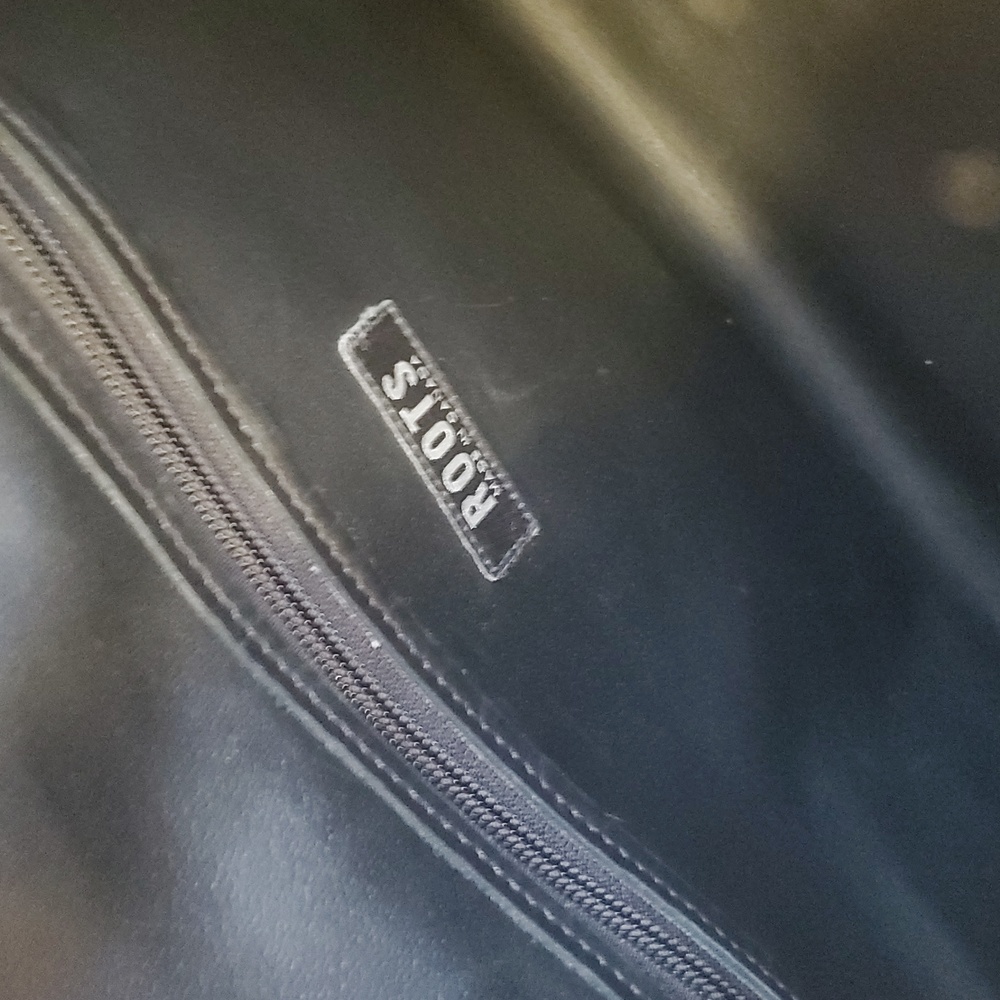 Vintage Roots Canadians Retro Duffel Pebbled Leather Travel Gym Weekender Bag - Picture 11 of 13